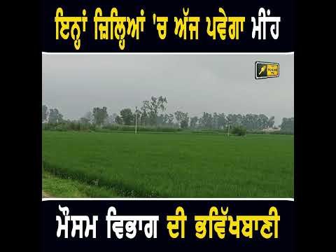 ਪੰਜਾਬ ਦੇ ਇਨ੍ਹਾਂ ਜ਼ਿਲ੍ਹਿਆਂ ‘ਚ ਅੱਜ ਪਵੇਗਾ ਮੀਂਹ #weather